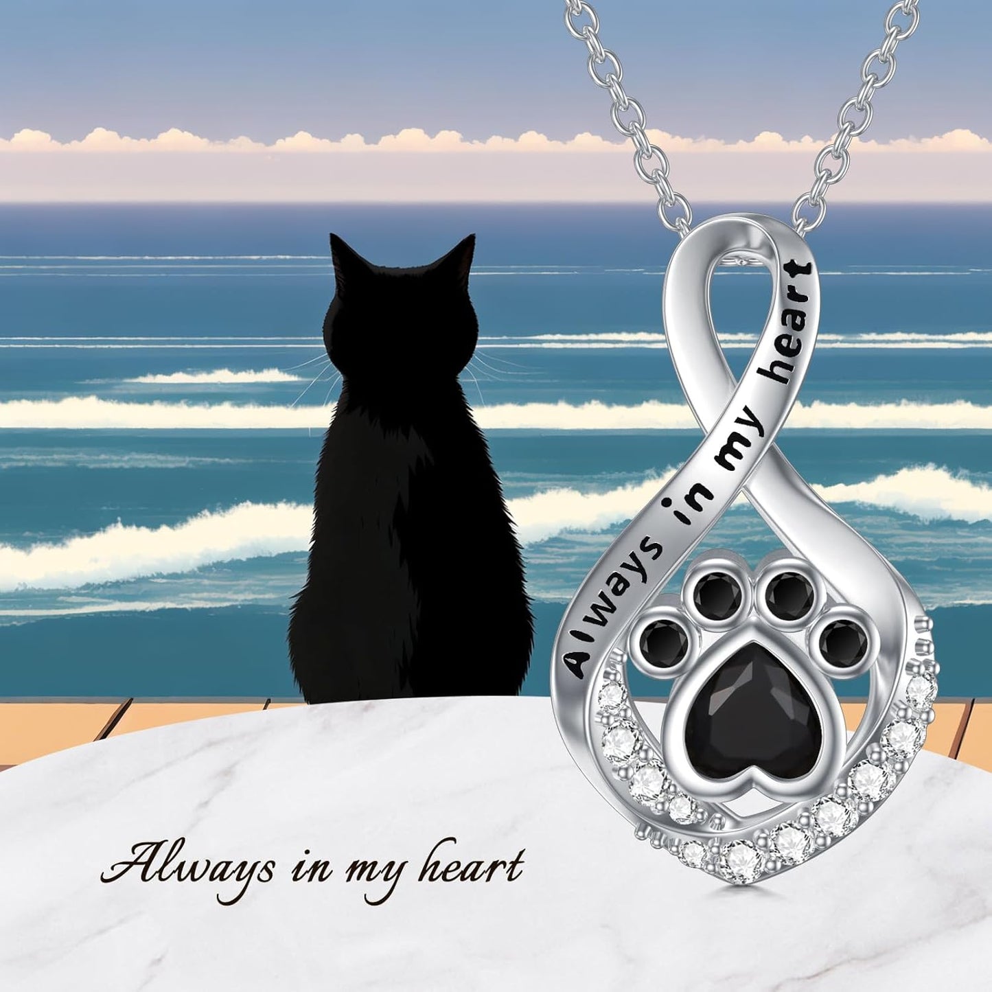 Sterling Silver Pet Urn Necklace for Ashes - Memorial Keepsake for Dog, Cat Pet