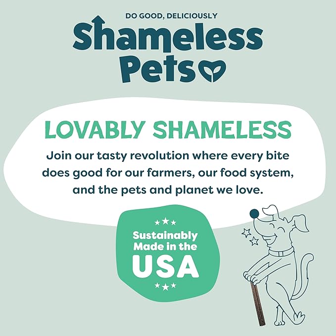 Shameless Pets Dental Chews for Dogs, Mighty Mint Dental Sticks, Healthy Treats for Teeth Cleaning & Fresh Breath - Free from Grain, Corn, & Soy for Small Dogs, 32 Sticks
