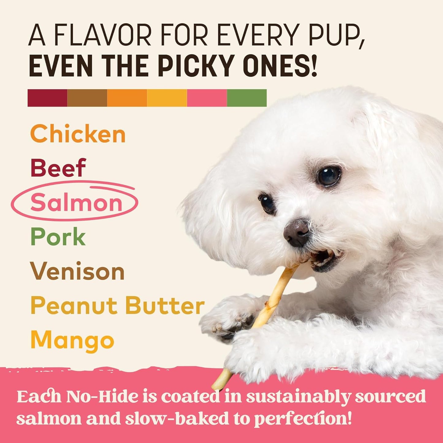 Earth Animal No-Hide Stix Salmon Recipe Natural Rawhide Alternative Dog & Cat Chews - 40 Count Extra Value Pack