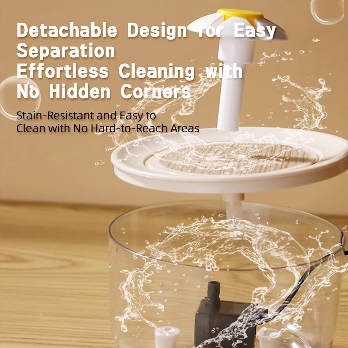 Bird Bath for Parakeets - Small Medium Bird Shower & Bathing Fountain with Filtered Circulating Water Pool Sink for Parrots Lovebirds Conures Finches Cockatiels - Pet Accessories (White Large)