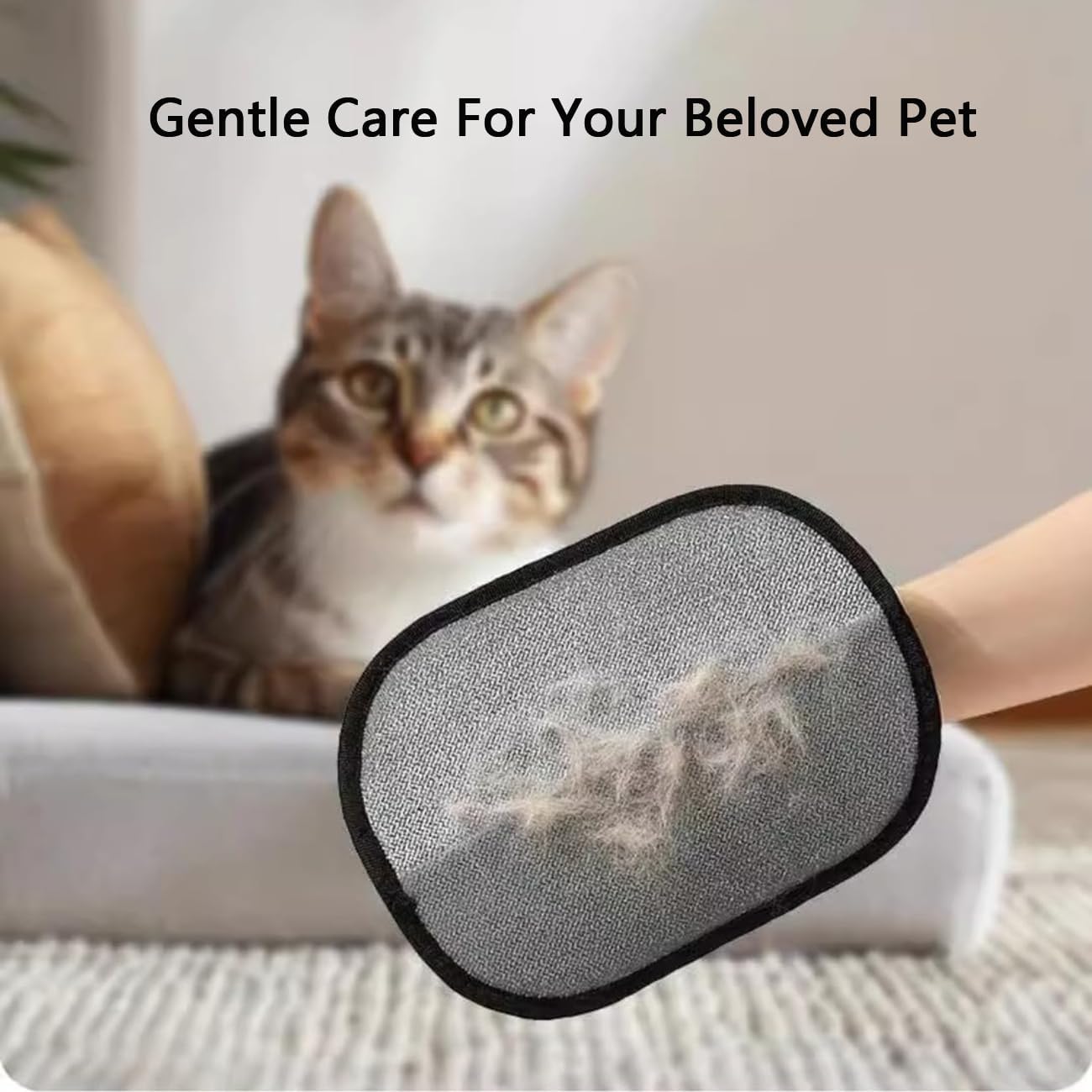 Electrostatic Pet Hair Remover Glove,2 Pcs Magic Cat Dog Hair Mitt,Pet Hair Remover for Furniture/Carpet/Couch/Clothes/Car/Pet Grooming Gloves