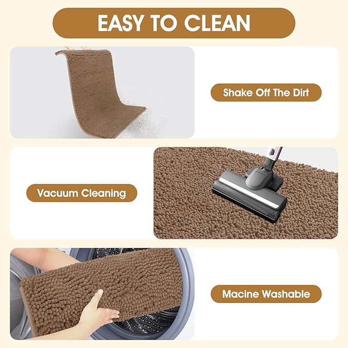 IM HOME Extra Large Dog Door Mats for Muddy Paws, Chenille Absorbent Dog Mats, Non Slip Heavy Mud Mat for Dogs, Soft Pet Mat for Entryway, Mud Paws, Inside Floor,71" x 25", Beige