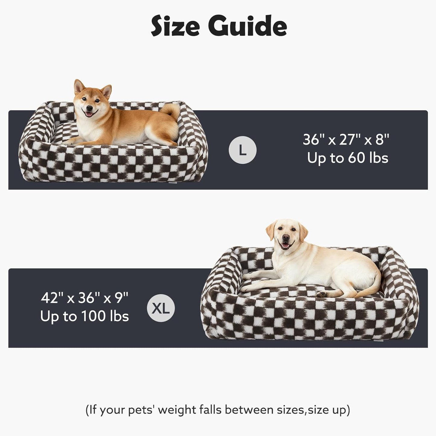 JOEJOY Small Dog Bed for Small Dogs, Rectangle Washable Orthopedic Corduroy Fleece Pet Bed with Removable Zipper Cover, Cute Soft Calming Puppy Bed with Non Skid Bottom