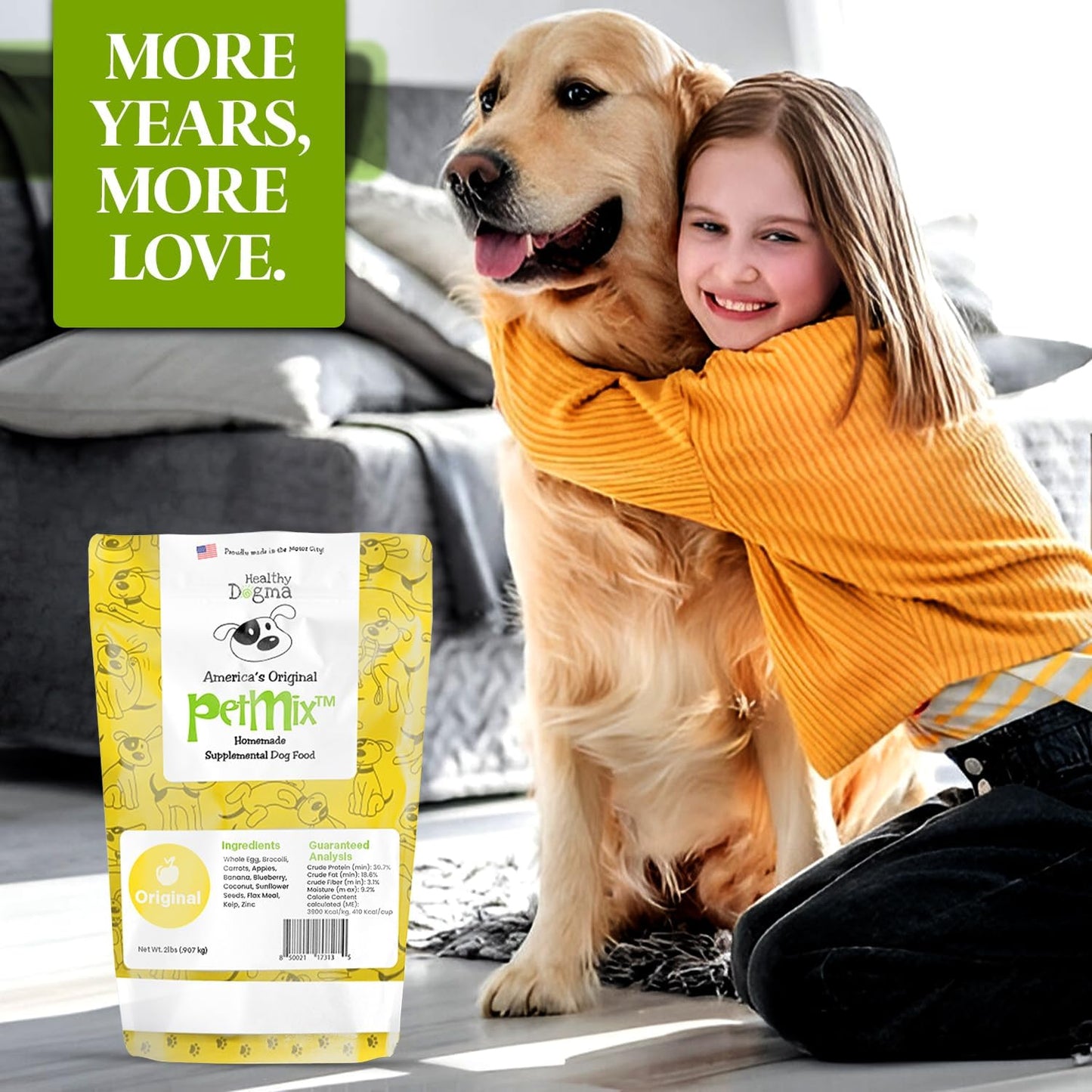 Healthy Dogma - PetMix Dehydrated Dog Food for Allergies, Joint Support & Mobility - Grain Free, Raw, Homemade Dog Food (Original, 2 lbs)