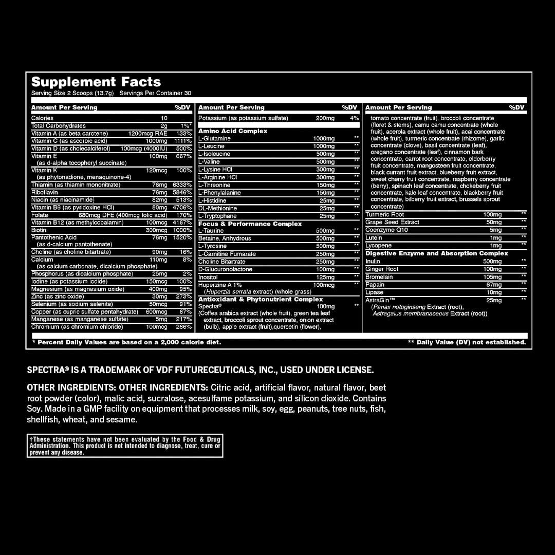 Animal Pak - Convenient All-in-One Vitamin & Supplement Powder - Zinc, Vitamins C, B, D, Amino Acids, Immune Support, Digestive Enzymes, and More - Daily Multivitamin for Women & Men - 60 Scoops