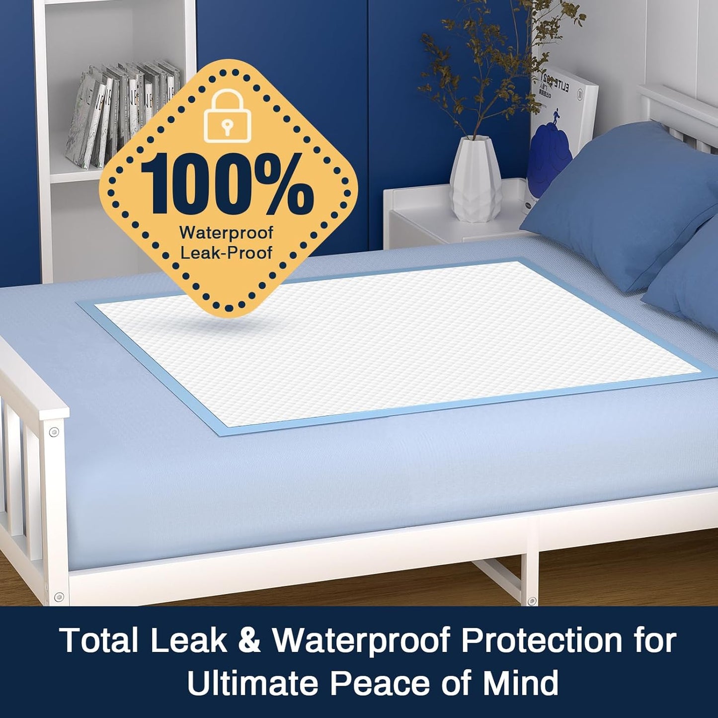 AAY Disposable Bed Pads 30"X36" (25pcs) Tear-Resistant Cloth Backing Underpads Super Absorbent Pee Pads Extra Large Premium Chucks for Adults Incontinence Pads Waterproof for Elderly, Kids or Puppy