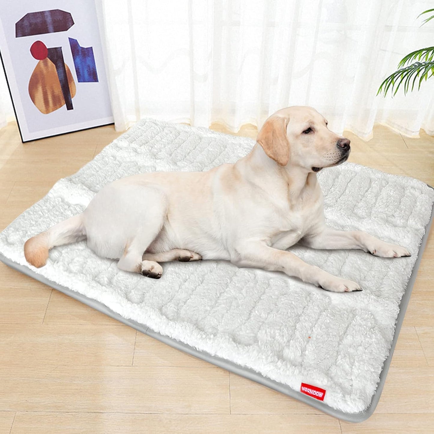 Dog Bed Crate Mat(42" X 28"), Soft Plush Dog Bed Pad Machine Washable Crate Pad, Dog Sleeping Mat with Anti Slip Bottom
