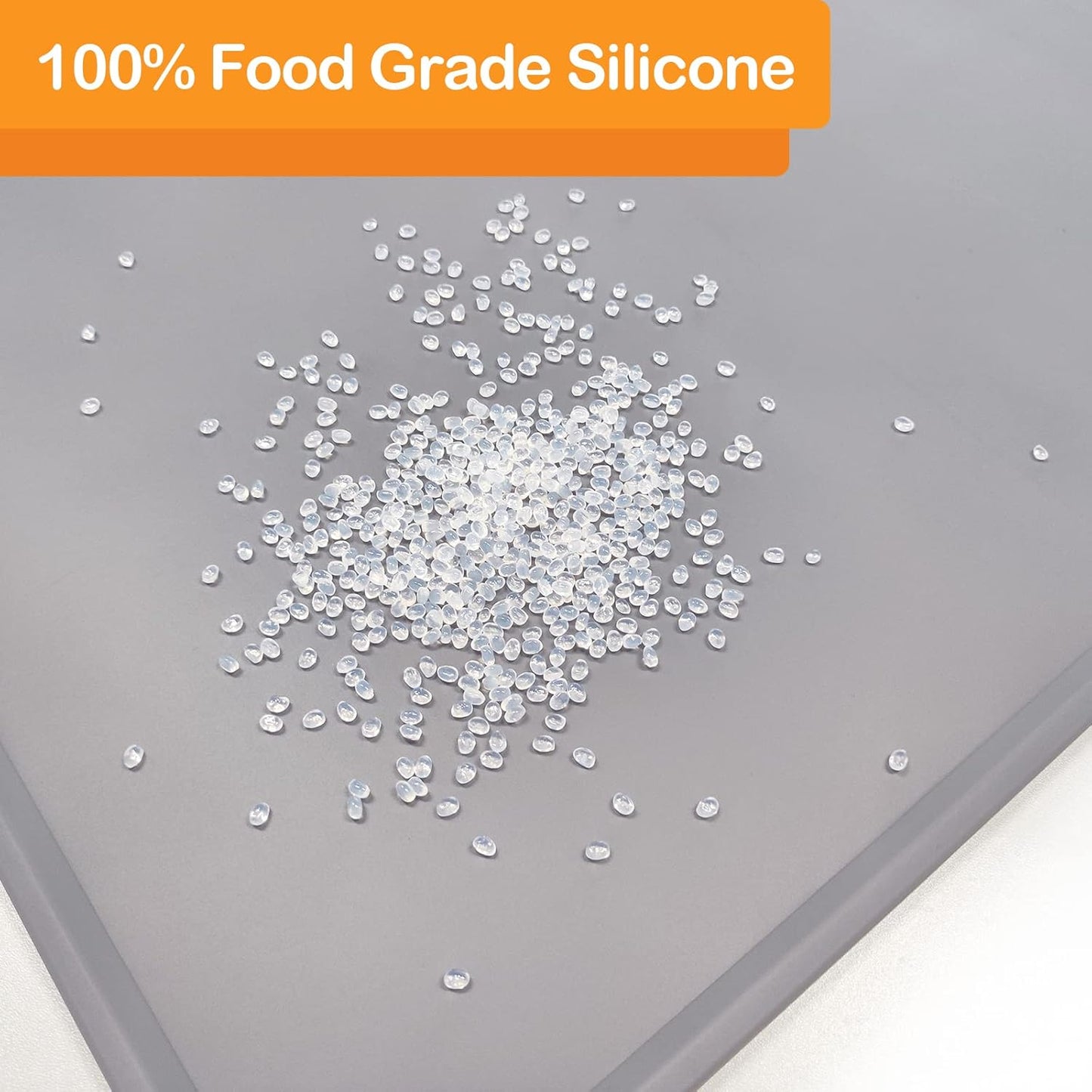 Pet Food Mat Pet Feeding Mat Silicone Placemat for Dog and Cat Food Water Bowl Dog Food Mats for Floors Non Slip Waterproof Anti-bite Cool Grey 39.4X29.5in