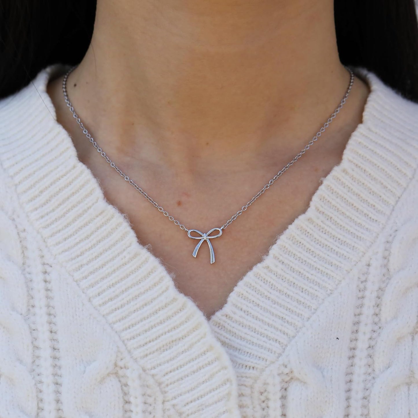 Baydurcan Pendant Necklace for Women Evil Eye Ankh Bow Necklace for Friends Sister Birthday Just Because Christmas Gifts