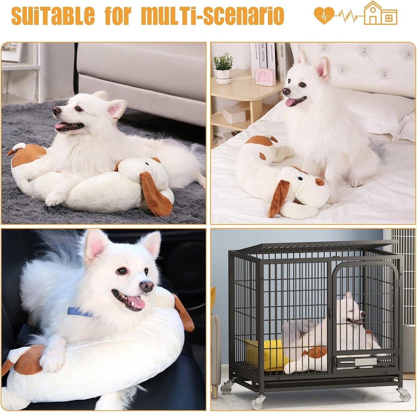 Heartbeat Dog Toy for Puppy- Helps for Dog Anxiety Relief and Calming Aid, Stuffed Animal Anxiety Calming Behavioral Aid Puppy Heartbeat Toy Sleep aid for Dogs Cats Pets