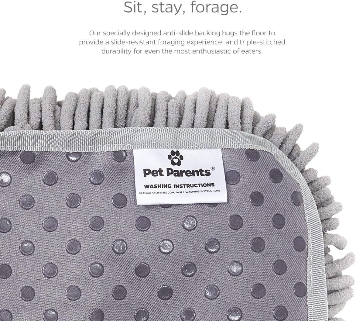 Pet Parents Forager Slow Feeder Dog Bowl & Snuffle Mat - SoftSnout, Non-Slip Backing (Forest 12")