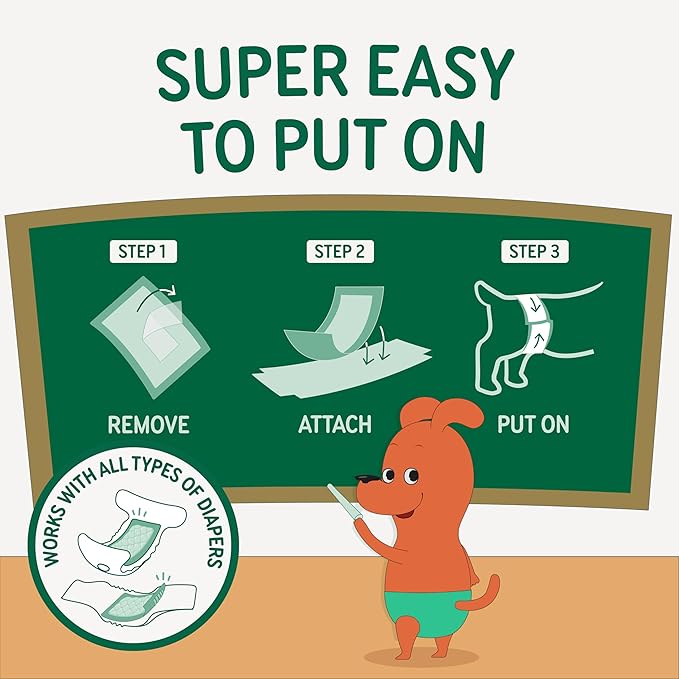 Disposable Dog Diaper Liners Booster Pads for Male & Female Dogs, 100ct, 4 Sizes Options, Doggie Diaper Inserts fit Most Types of Dog Diapers - Pet Belly Bands & Male Wraps (Large (100 ct))