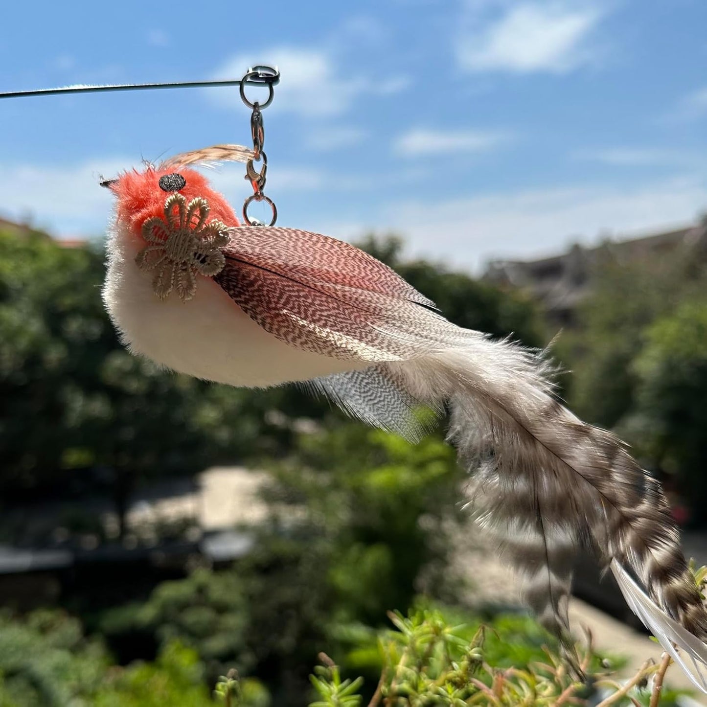 Cat Wand Toy, 6 Pieces Interactive Cat Wand Bird Feather Toys for Indoor Cats Play Exercise