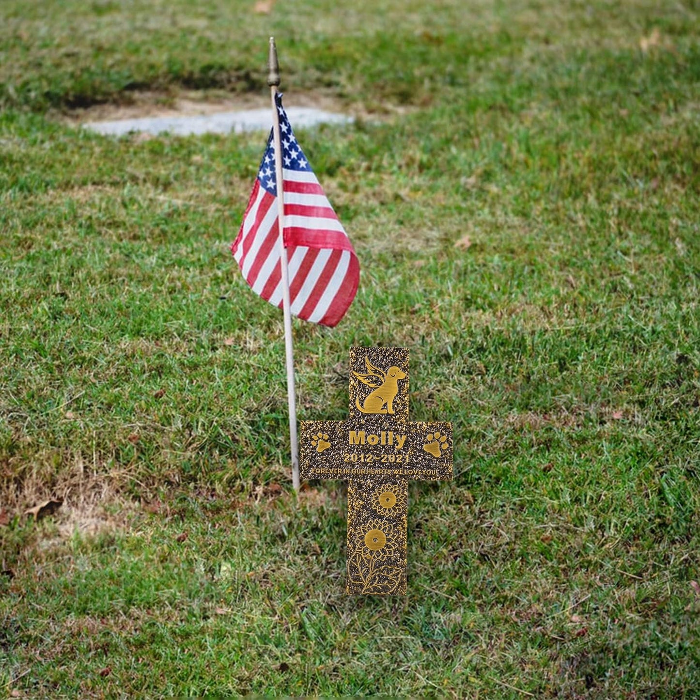 Pet Memorial Stone Cat Dog Pet Memorial Personalized Pet Grave Markers Customized Pet Grave Markers with Pet Name are a Sympathy Gift for The Loss of a Pet (Acrylic)