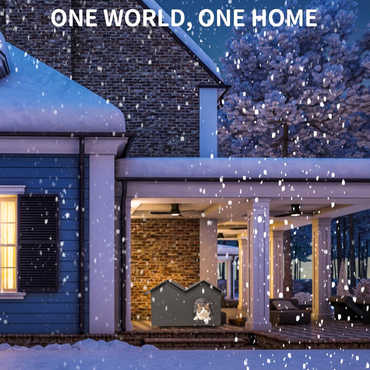 NAMOTEK Heated Cat Houses for Indoor/Outdoor Cats with Elevated Heated Cat Bed Providing Safe Feral Cats, Easy to Assemble Large (23" x 13" x 18")