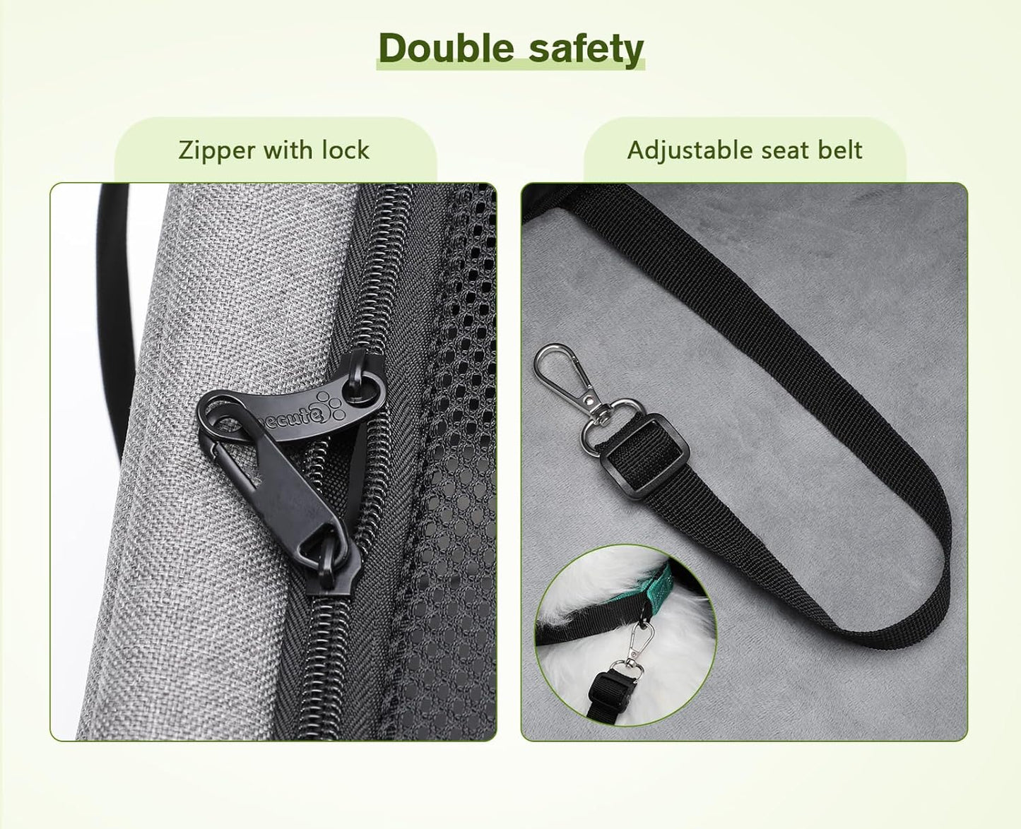 Pecute Cat Carrier with Wheels,Steel Wire Frame Cat Carrier, Stable Pet Trolley Bag for Cats, Pet Handbag and Stroller, Portable Cat Carrier Bag for Car Travel Bus Subway, Grey