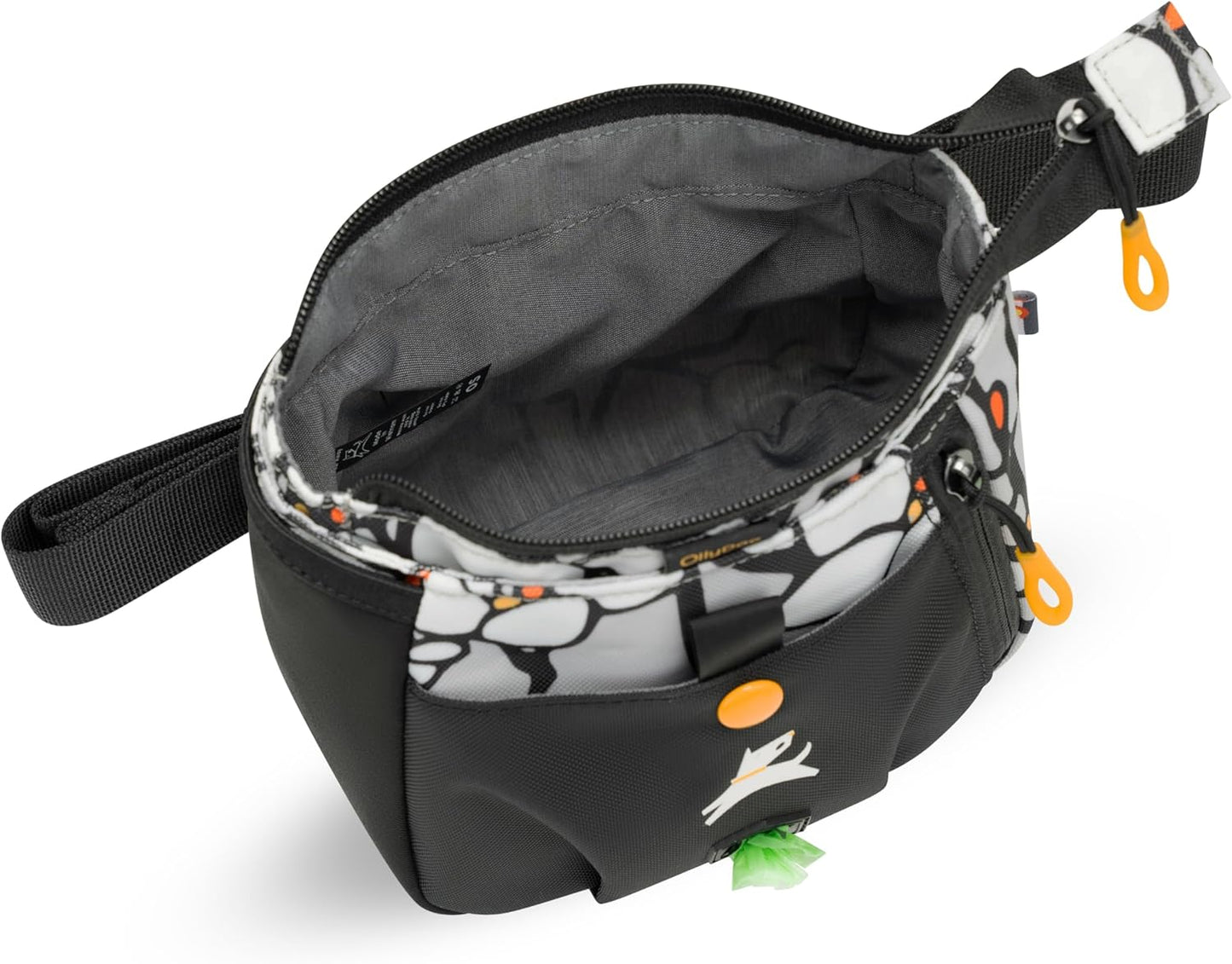 OllyDog Backcountry Day Bag | Hands-Free Dog Training Treat Pouch | Fanny/Hip Pack with Zipper Closure & Built-in Poop Bag Dispenser | Removable Waist Clip (Magnolia)