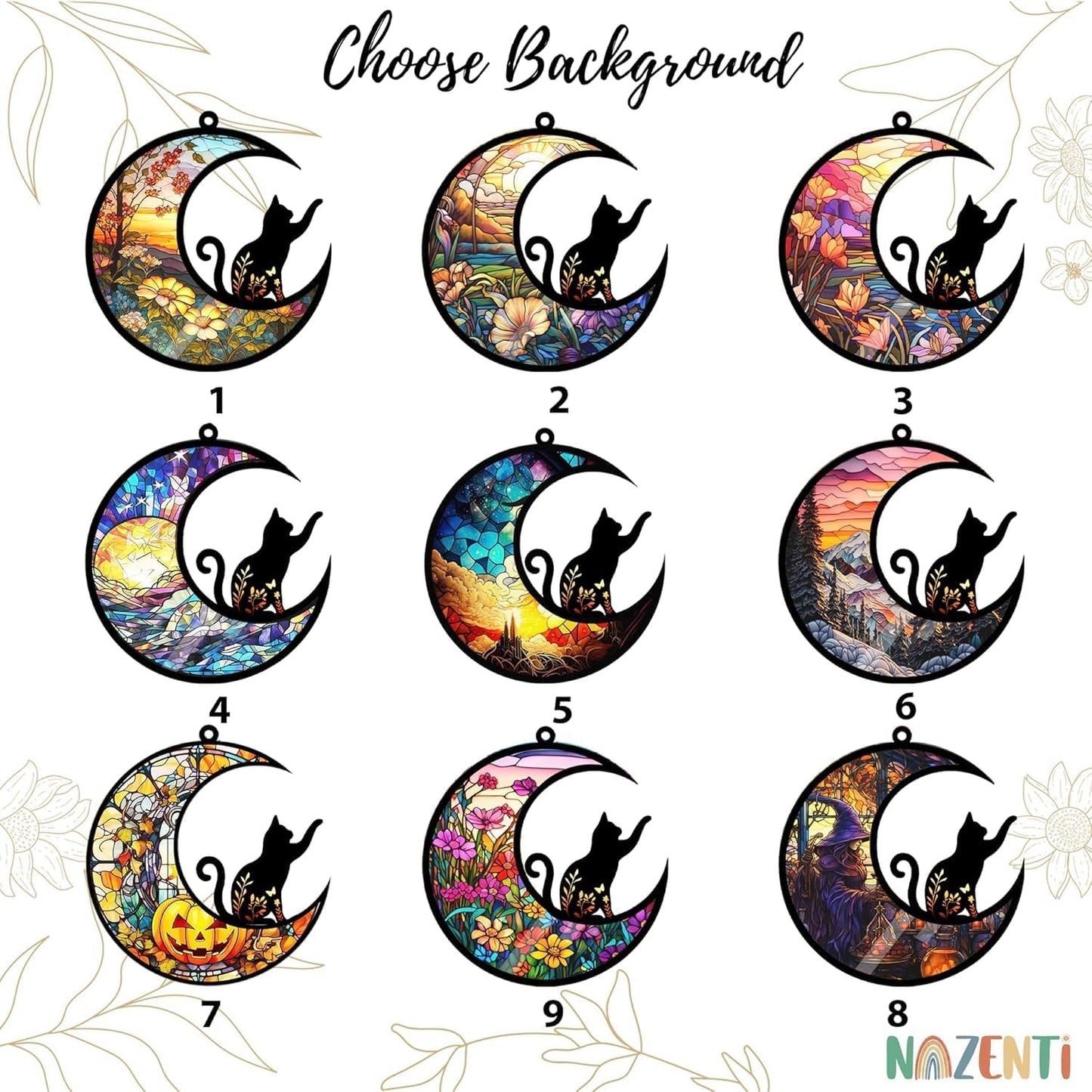 NAZENTI Loss of Cat Sympathy Gift, Pet Memorial Suncatcher, Custom Name, Remembrance Gifts for Cat Lovers, Christmas Pet Ornament