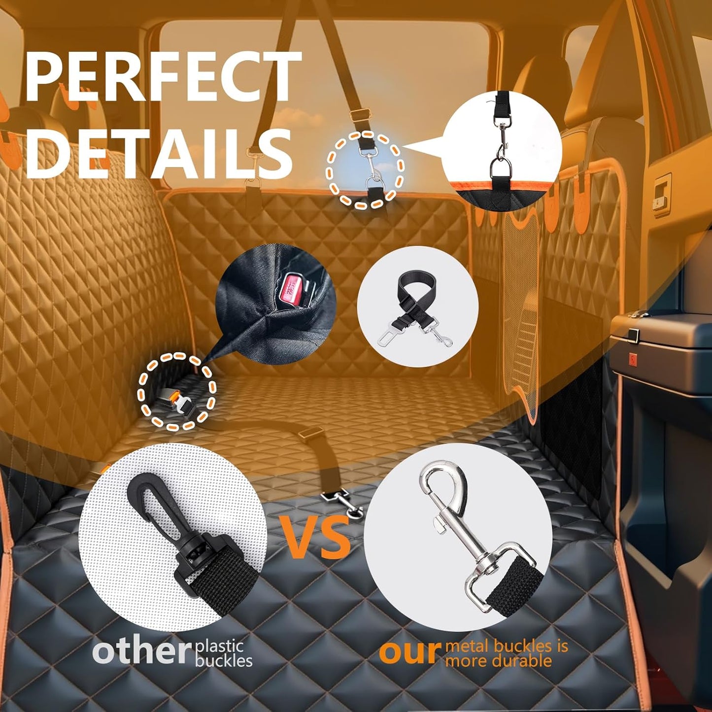 Back Seat Extender for Dogs,Dog Car Seat Cover for Back Seat with Hard Bottom Holds 500 lbs,Car Seat Protector,Waterproof Extender for Dogs,Pet Bed for Full Size F150/RAM1500/Silverado Crew Cab Pickup