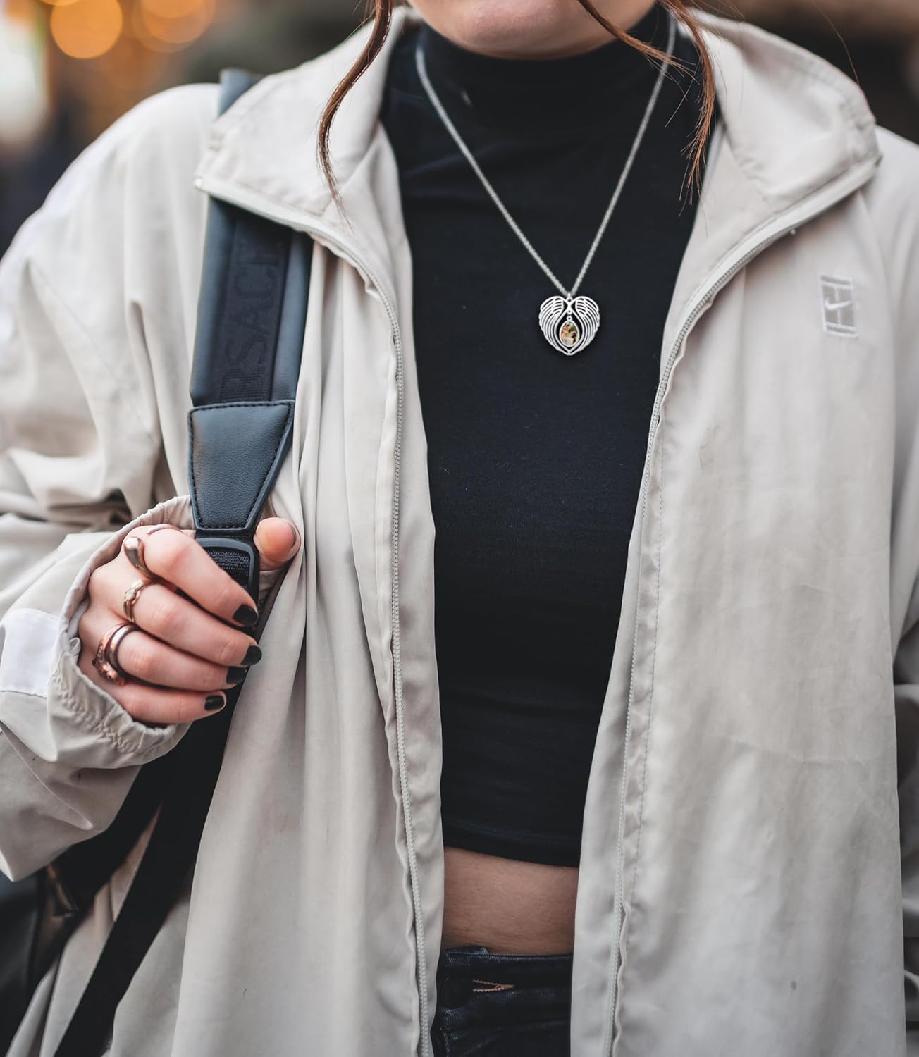 CharmSStory Personalized Photo Necklaces Custom Engraved Name Necklace Memory Keepsake Picture Necklace Pendant Customized Gifts for Women Men