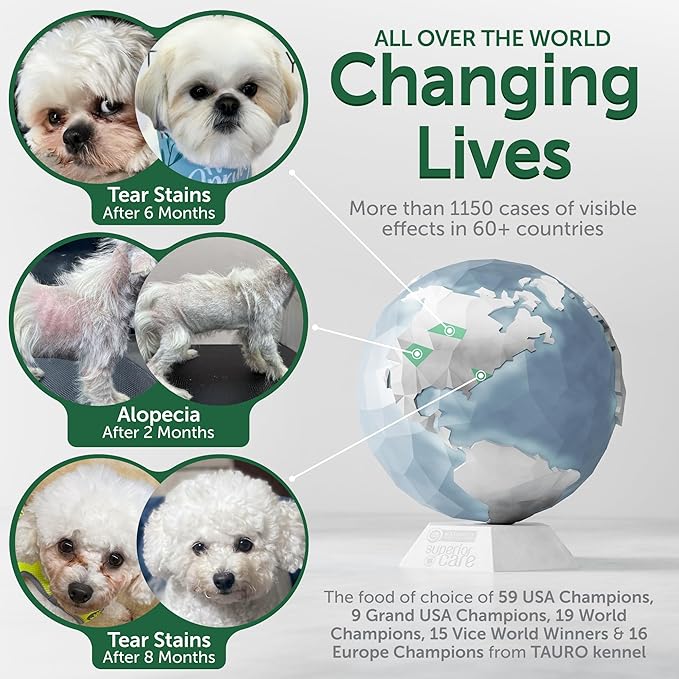 Nature's Protection Grain Free Dry Dog Food for Small Breed - High Protein Tear Stain Formula - Small Kibble for Adult Dogs with Light Fur (Superior Care - Herring, 3.3 lb)