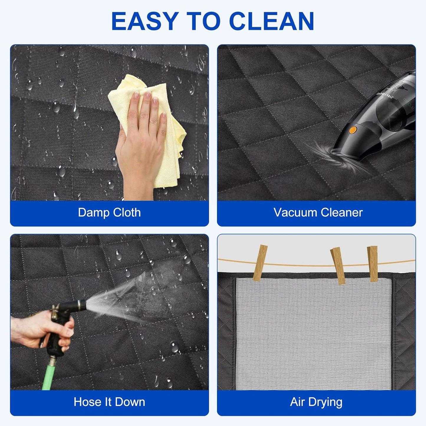 Dog Car Seat Cover for Back Seat 600D Scratchproof Nonslip Durable Waterproof Cars Pet Backseat Covers with Mesh Window Dogs Hammock for Car,SUV, Truck (60" W x 64" L)