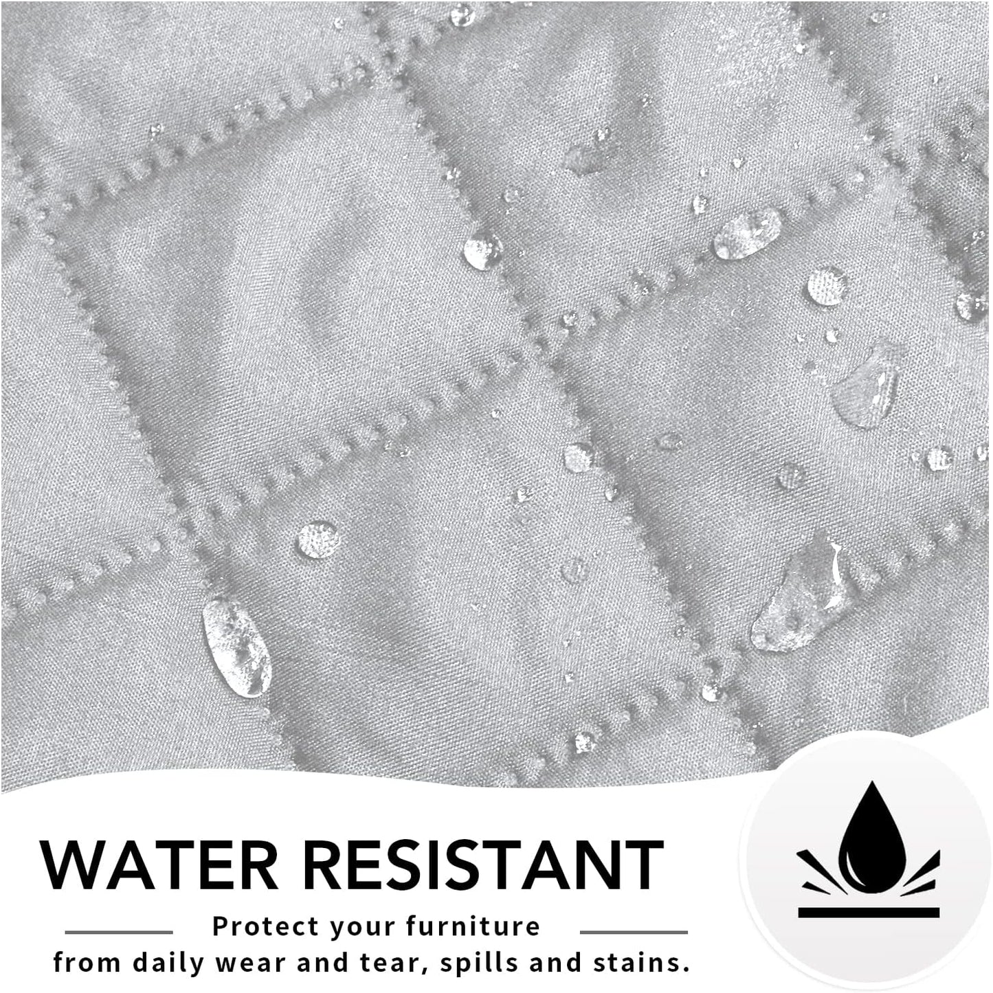 Easy-Going Reversible Chaise Lounge Couch Cover Water Resistant Sofa Cover Sectional L Shaped Sofa Slipcover with Adjustable Straps Furniture Protector for Dogs (115X34 in, Light Gray/Light Gray)