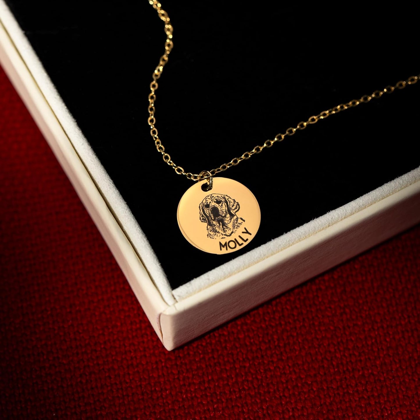 MignonandMignon Personalized Pet Portrait Necklace – Custom Jewelry Gift for Dog or Cat Lovers Unique Holiday Gifts for Her -LCN-AP