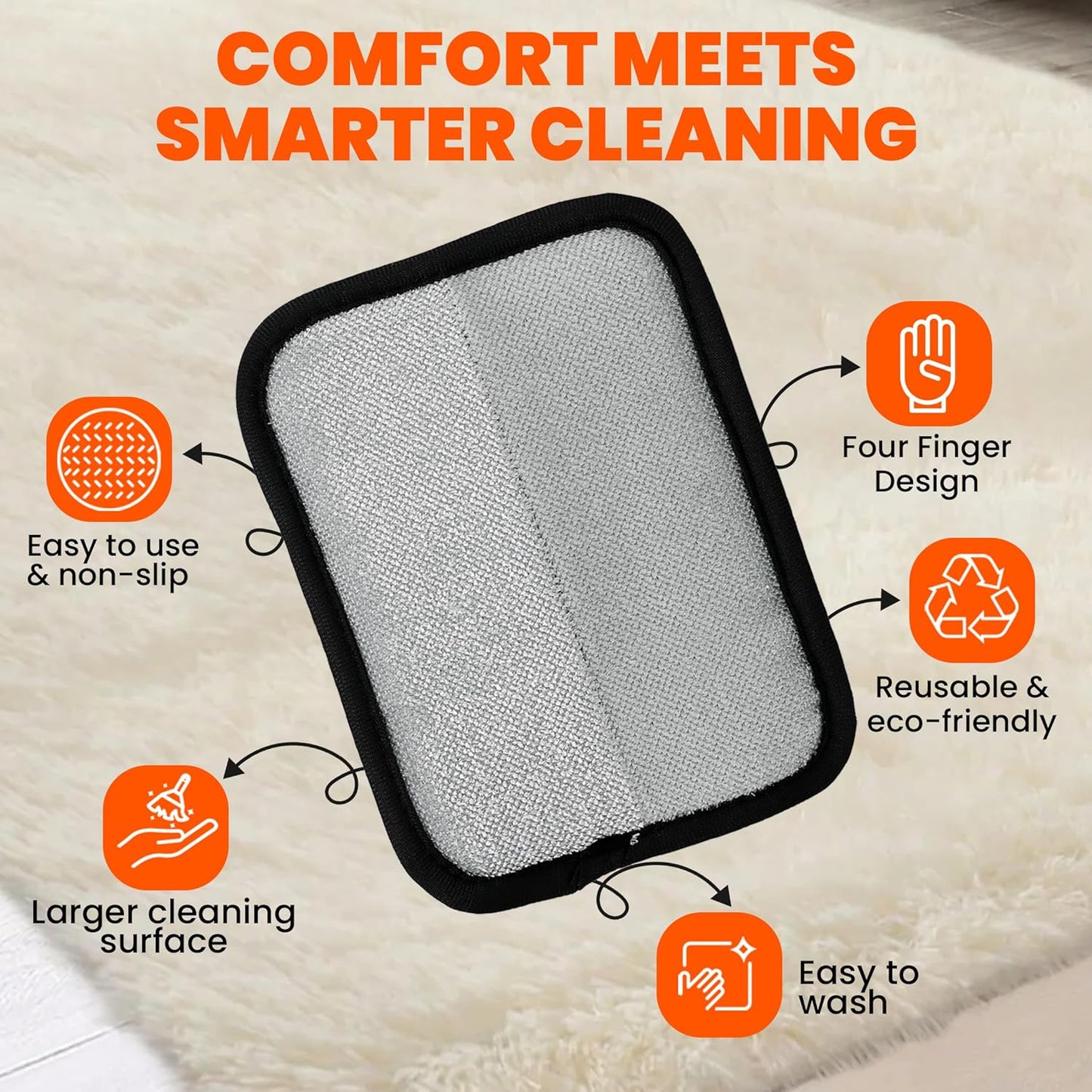 CALMZY Pet Hair Removal Glove, Reusable Cat Dog Electrostatic Fur Remover Grooming Glove Tool, Magic Brush Cat & Dog Hair Remover for Couch, Furniture, Carpet, Car Seat & Clothing