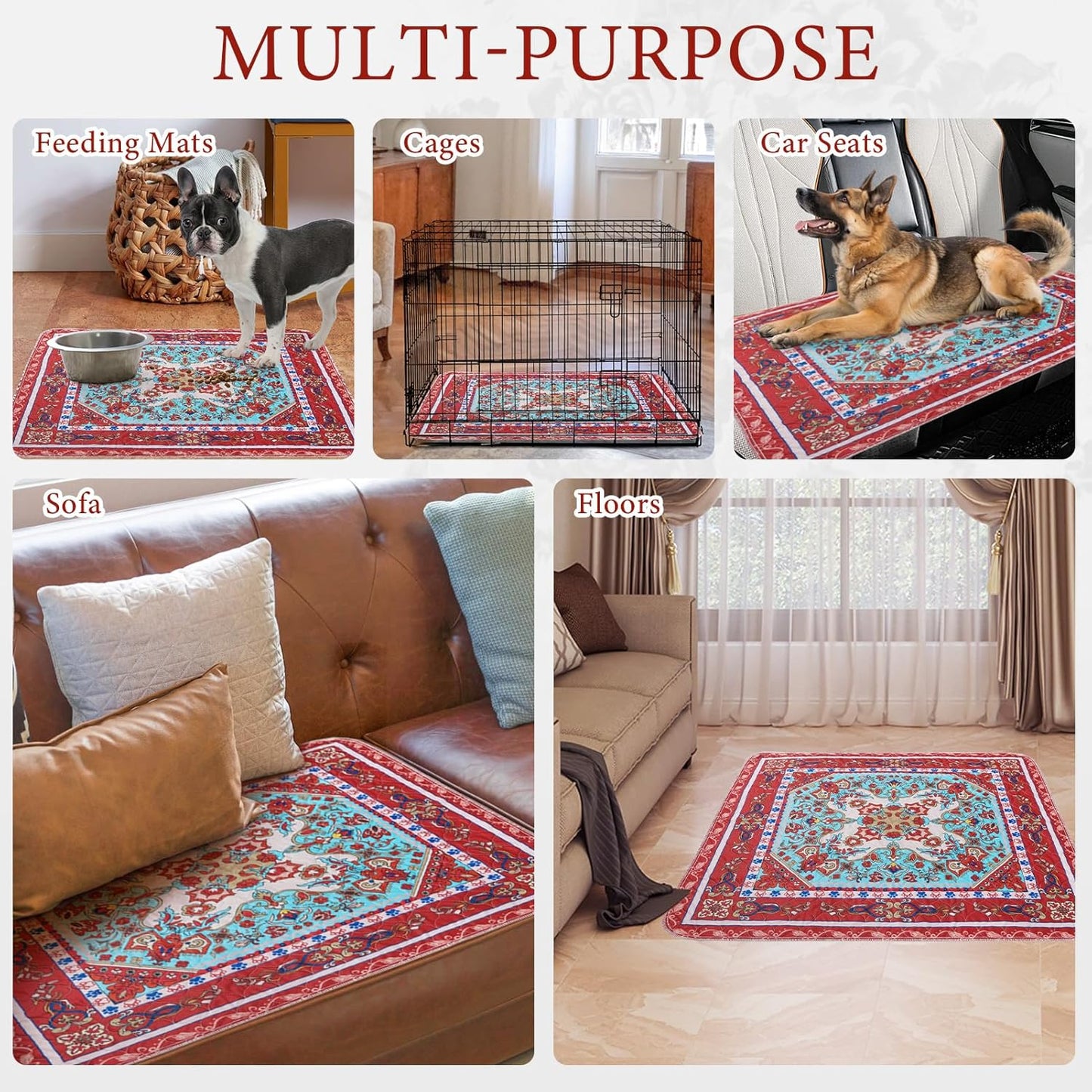 Homimp Washable Pee Pads for Dogs, 2 Pack Reusable Puppy Pads Waterproof, Absorbent and Leakproof Dog Pee Pads, Non Slip Puppy Training Pads, Pet Mat for Floor, Crate, Couch, Whelping,Brown, 24"x36"