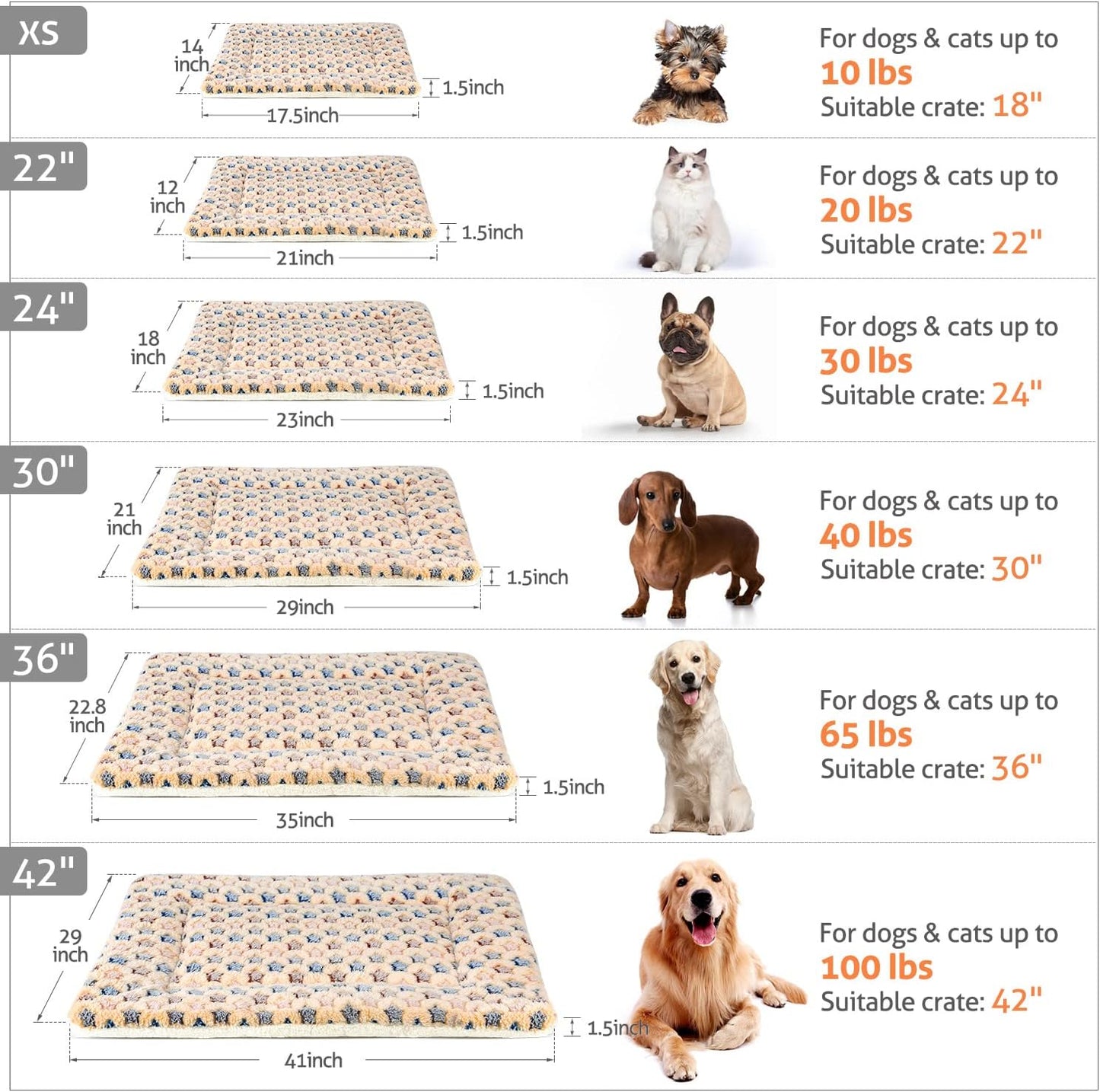Mora Pets Dog Bed Crate Pad Ultra Soft Pet Bed with Cute Star Print Washable Crate Mat for Large Medium Small Dogs Reversible Fleece Dog Crate Kennel Mat Cat Bed Liner 29 x 21 inch Brown