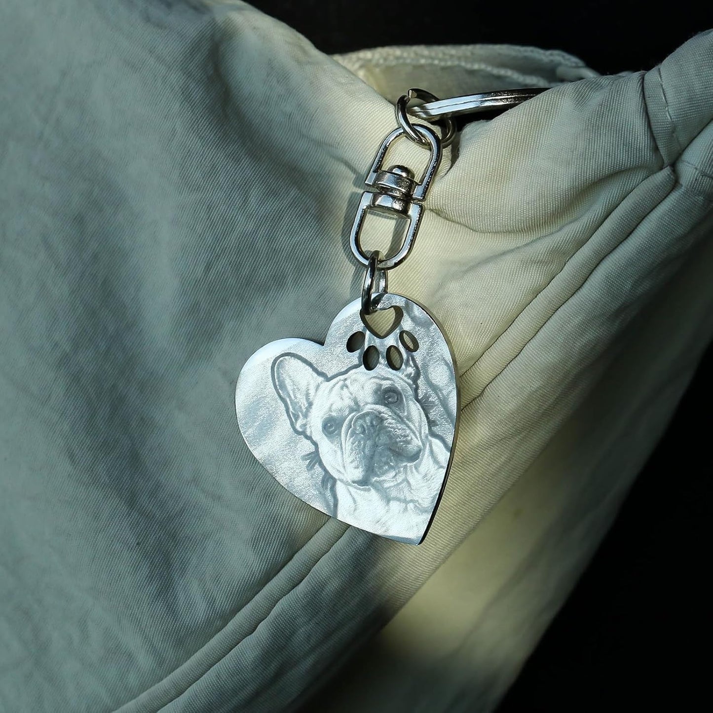 Engraved Dog Keychain Personalized - Custom Pet Picture Keychain Memorial Gifts for Dog Cat Lovers