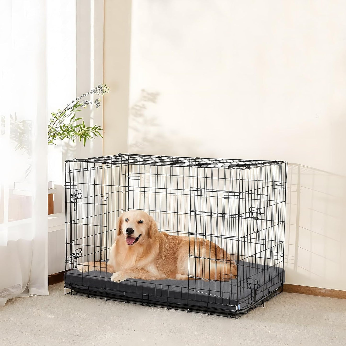 Dog Bed for Medium Dog - Orthopedic Pet Beds with Memory Foam, Waterproof Removable Washable Cover with Non-Slip Bottom, Grey, 30" L x 20" W x 3" H