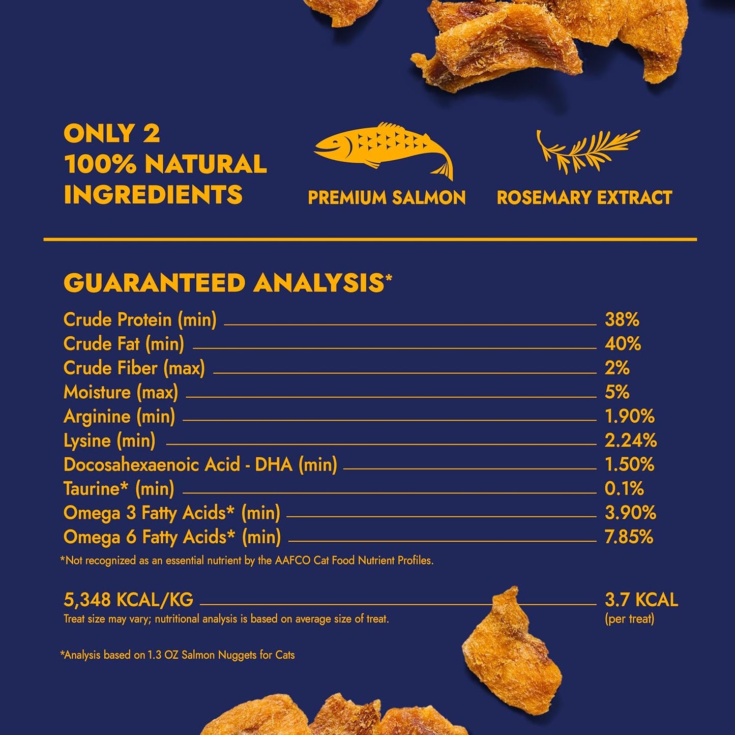 Finfare Freeze Dried Salmon Nuggets, Grain Free Salmon Cat Treats, High Protein & Omega-3s to Support Skin, Coat & Wellness, Crafted in USA, 1.3oz