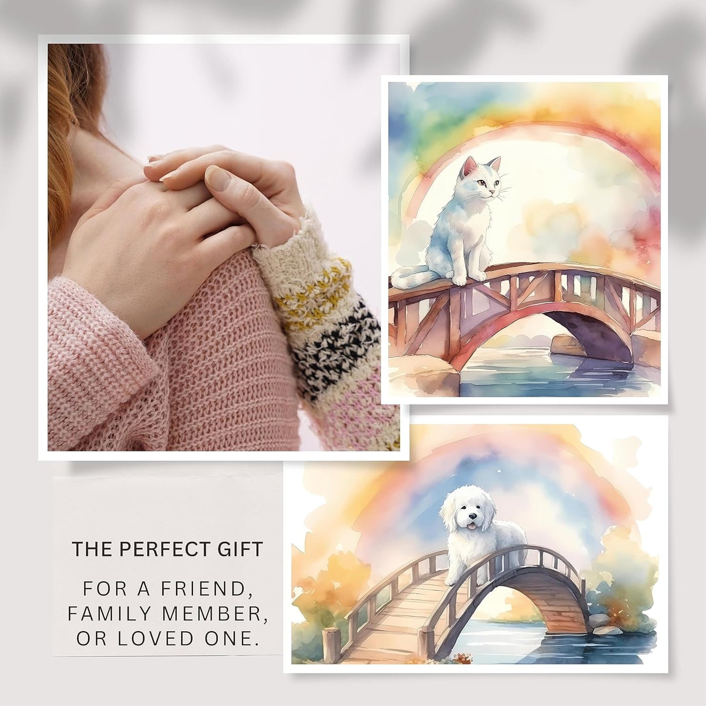 OLGAS GEMS Rainbow Bridge Pet Memorial Gifts: Sympathy Dog Memorial Gifts for Loss of Dog or Cat - Stone Bracelet and Meaningful Message Card Ideal for a Bereavement Remembrance Gift