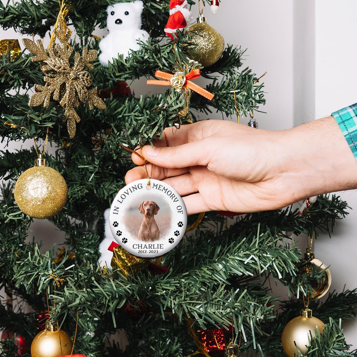 Personalized Pet Memorial Gifts for Loss of Dog or Cat, Pet Bereavement Ornaments, Christmas Decoration, Paw Print Ornament, Sympathy Gift, Dog Lover Gifts