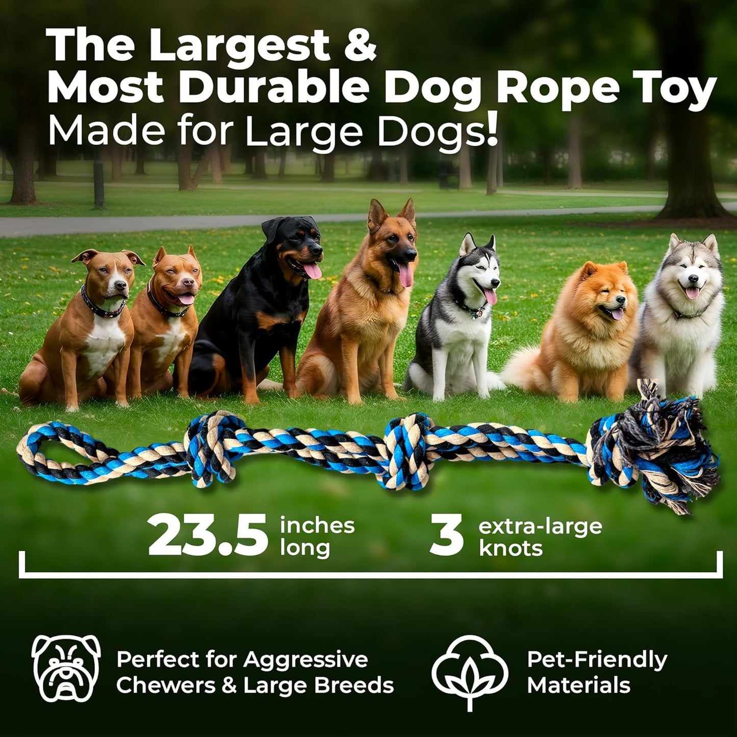 Pacific Pups Products 2 Pack Red & Blue - XL Dog Rope Toy for Aggressive Chewers - Benefits Non-Profit Dog Rescue - Tug of War Dog Toy, Dog Toys for Large Dogs Tough Dog Toys for Aggressive Chewers