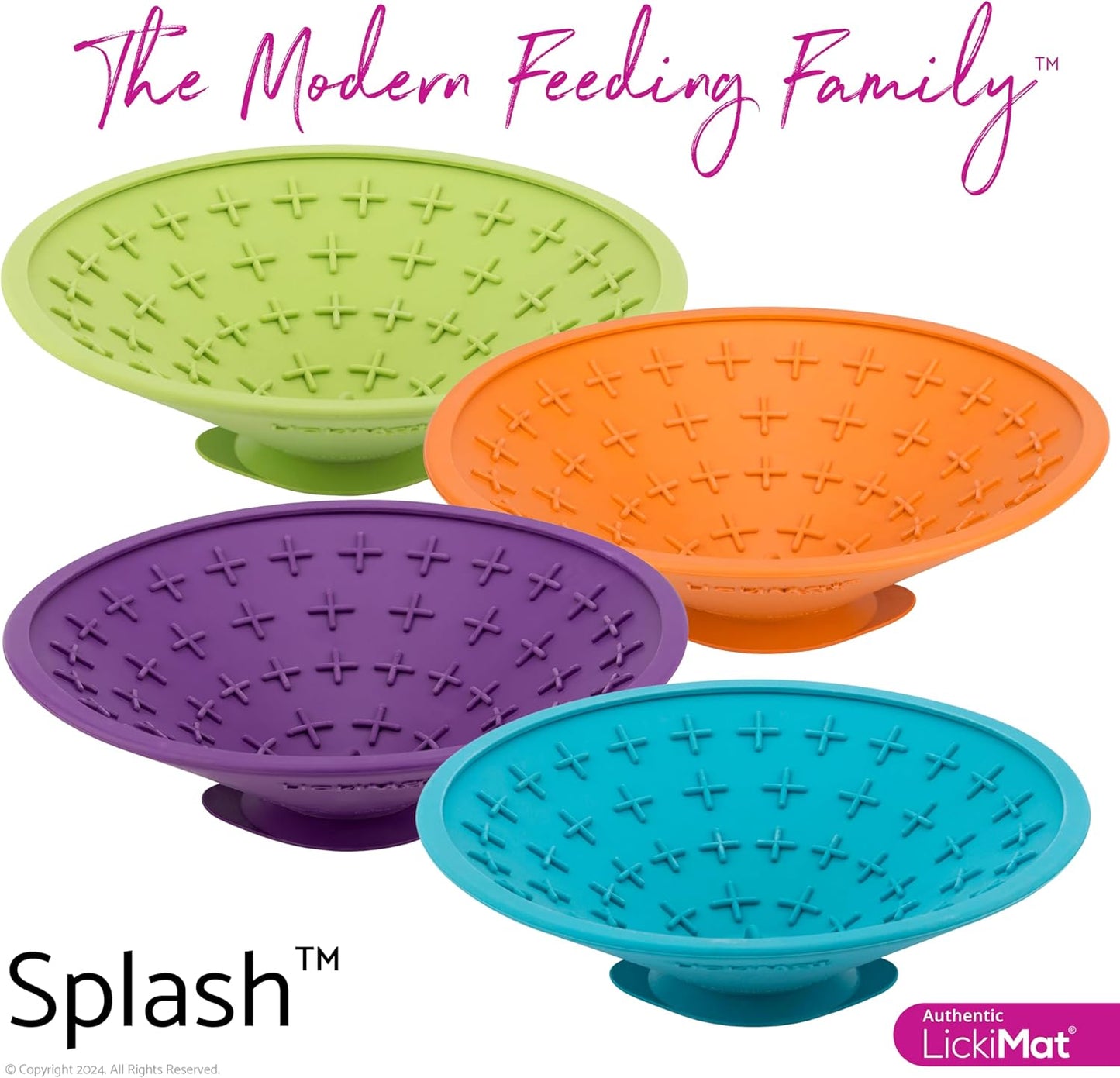 LICKIMAT Splash, Dog Slow Feeder Bowl Lick Mat, Boredom Anxiety Reducer, Sticks to Smooth Surface; Perfect for Food, Treats, Yogurt, or Peanut Butter. Fun Alternative to a Slow Feed Dog Bowl, Orange