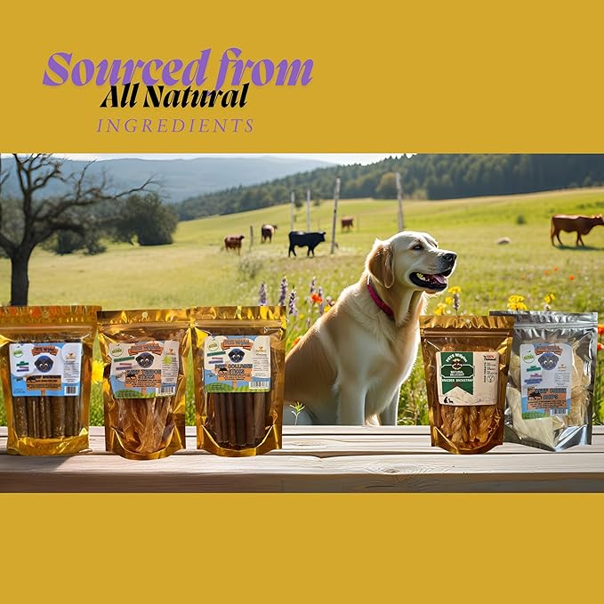 Beef Sausages Dog Treats, 100% Natural, 6" (5 Count) – Rawhide-Free, Long-Lasting Chews – Grass-Fed, High Protein, Single Ingredient, Grain-Free, Easily Digestible, Low Fat