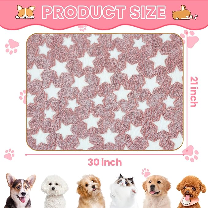 3 Pcs Dog Blanket Super Soft Pet Puppy Blankets Calming Pet Blanket for Small, Medium Large Dogs Warm Sleep Mat Washable Dog Blanket for Puppy Cat (30"×21")