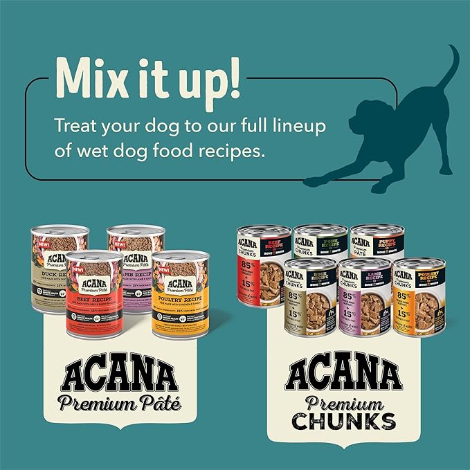 ACANA Premium Chunks in Bone Broth Grain-free Wet Dog Food Poultry Recipe 12.8oz Cans (12 Count)