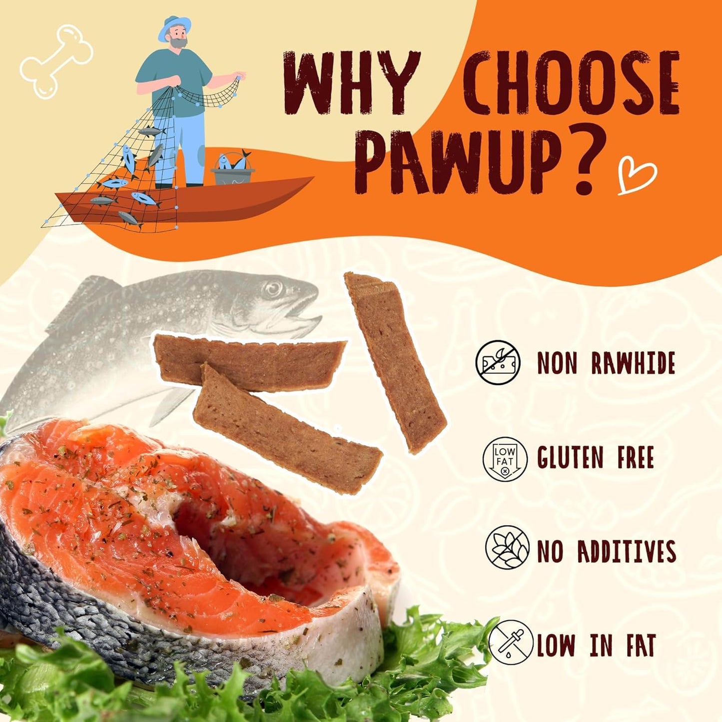 PAWUP Salmon Treats for Dog, Soft Healthy Dog Salmon Jerky, High Protein Dogs Snacks, Human Grade Salmons Fillets with Taurine,12.5oz (Smoked Flavor)