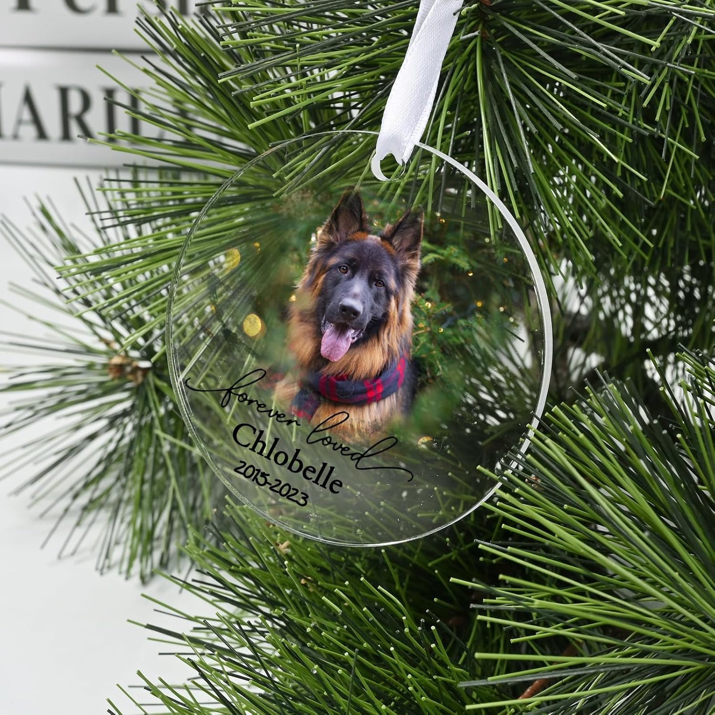 Personalized Dog Memorial Ornament, Touber Dog Christmas Ornaments, Forever Loved Dog Keepsake, Dog Loss Gifts, Pet Memorial Gifts for Dogs, in Loving Memory of Dog - Acrylic