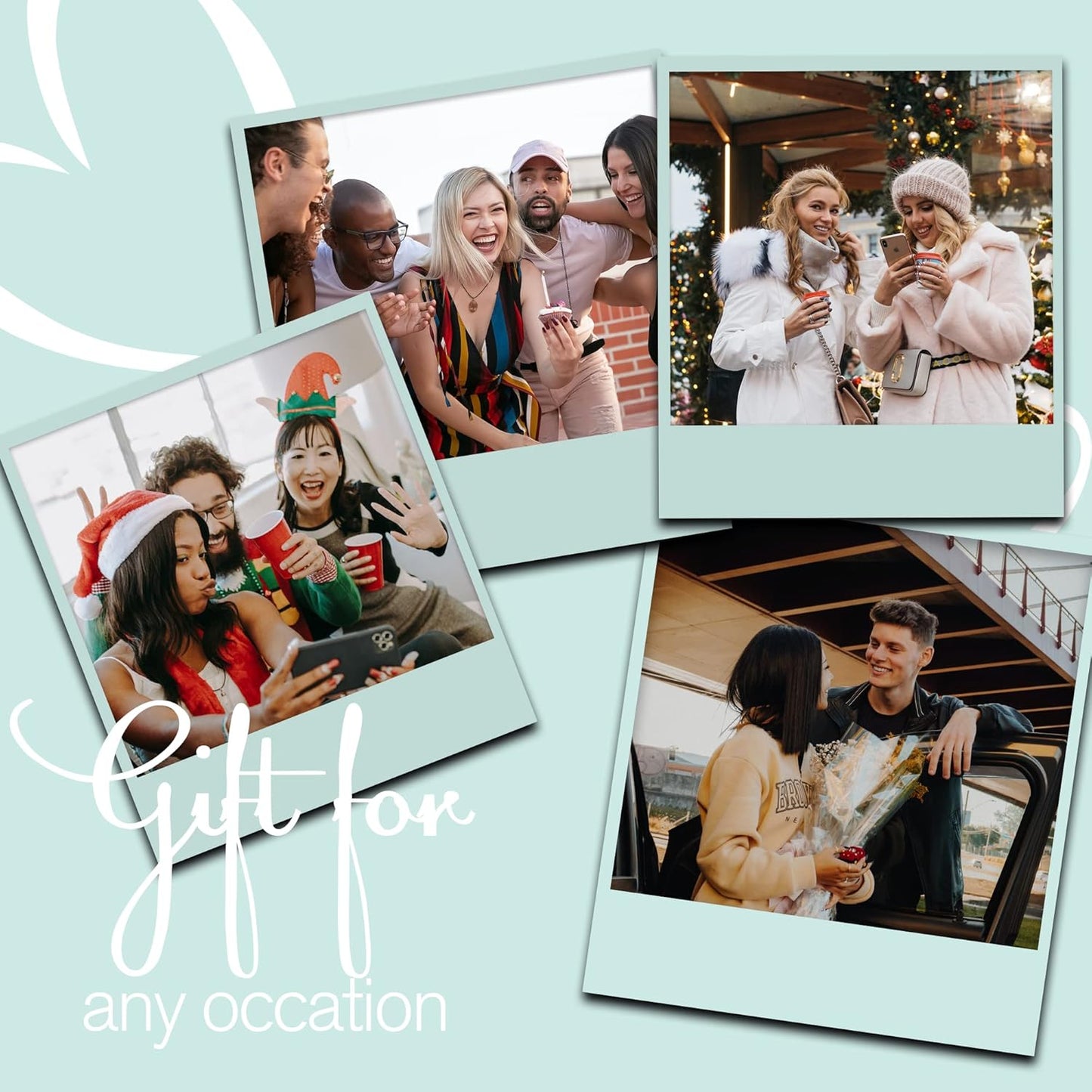 EMIRISTIC Custom Photo Bracelet - Personalized Picture Natural Stone Cuban Chain Bracelet - Any Special Day Gifts