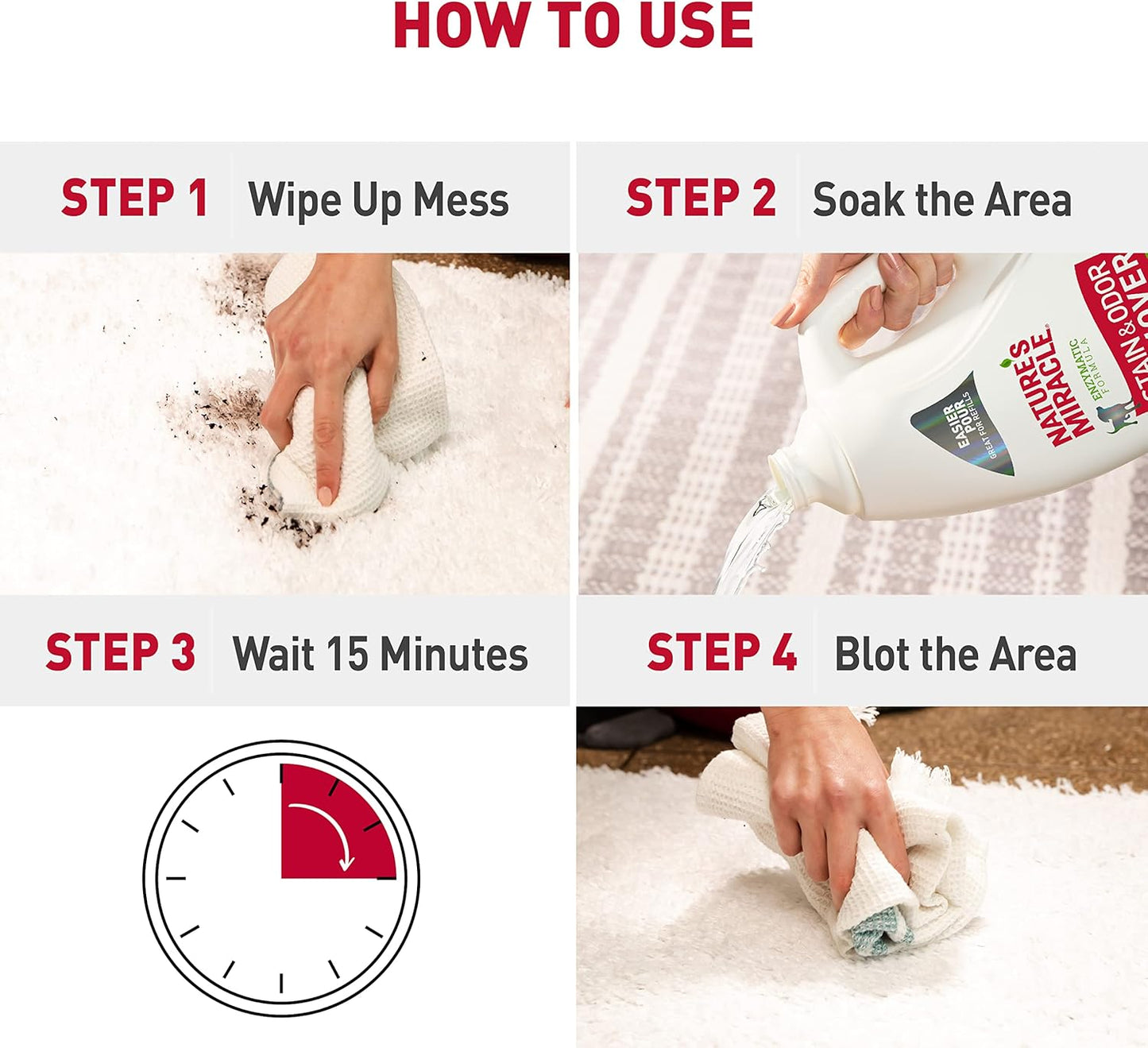 Nature’s Miracle® Stain & Odor Remover, Tough on Dog Urine, Feces, Vomit, Drool and Other Organic Stains and Odors, 1 Gallon