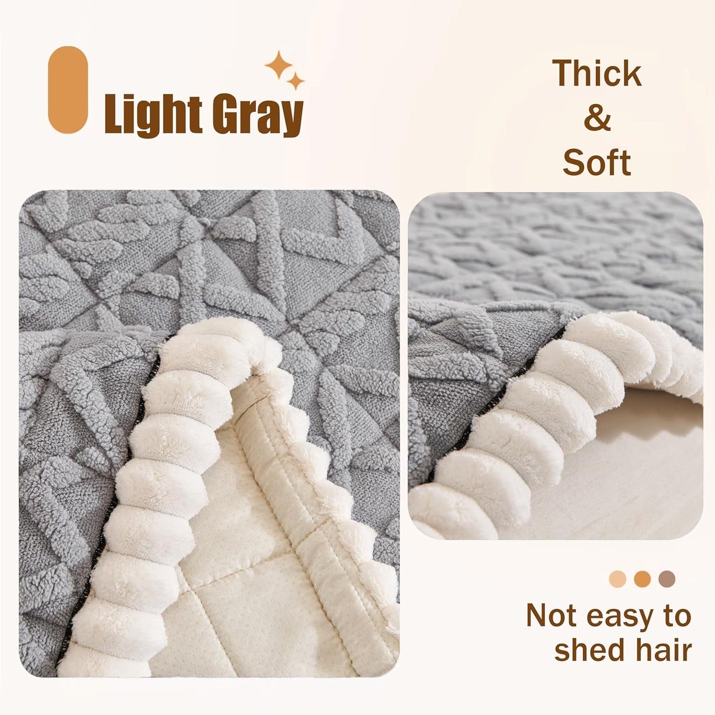 Dog Car Seat Cover for Back Seat, Big Dog Bed for Car, Suitable for Back Seat Extender for Dogs,Backseat Pet Bed Mat,Non-Slip Travel Pet Mat (White Light Gray, 24.8"x54")