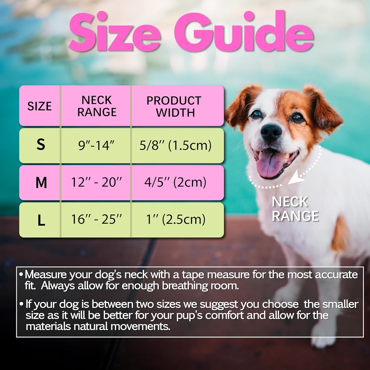 Dog Collar for Large Dogs with Reflective Logo and Soft Padded Neoprene,Summer Tropical Leaf Design,Adjustable,Lightweight & Durable, Neck Size 16’’-25’’ (Leaf, L)