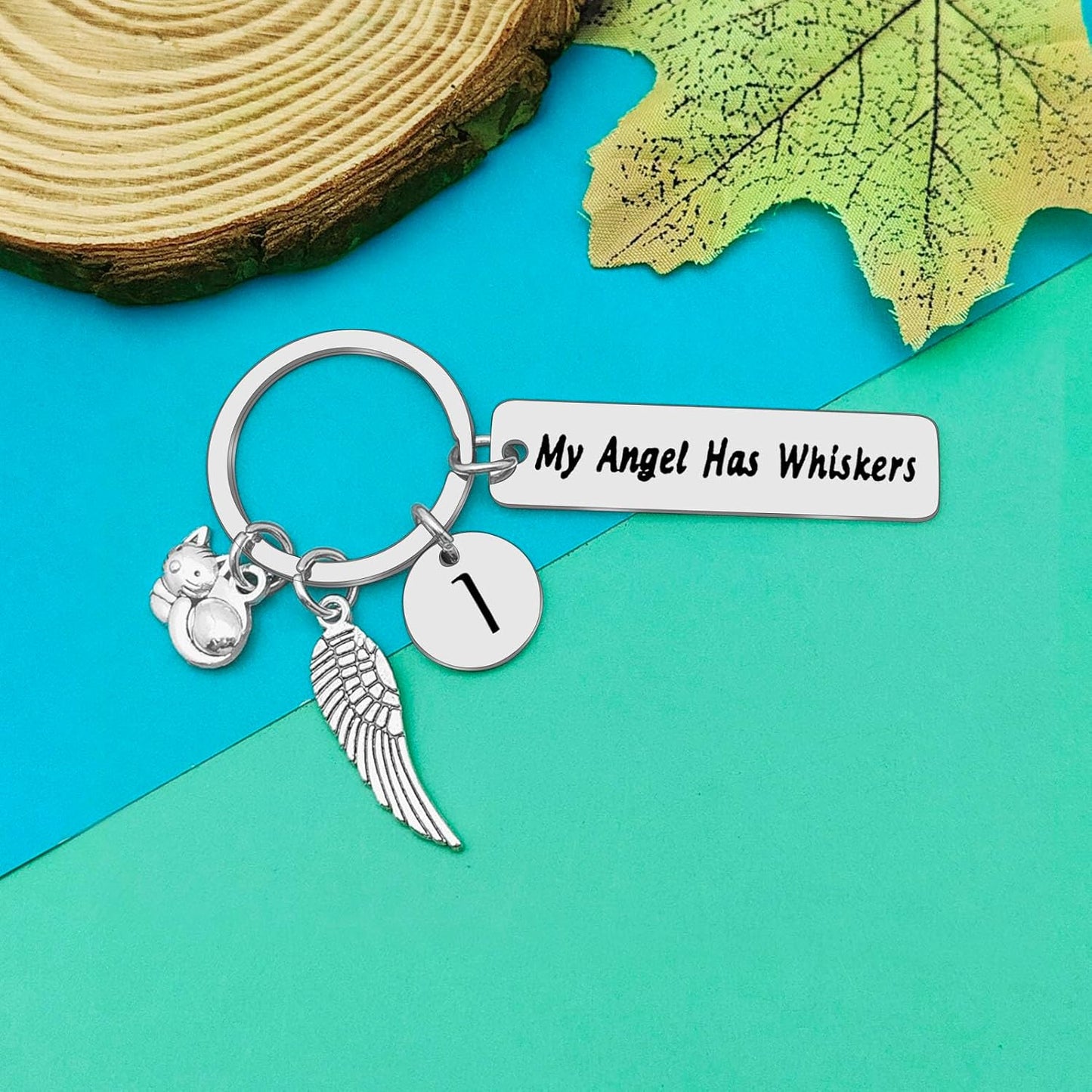 Dabihu Loss of Cat Memorial Keychain Initial Charm Jewelry Sympathy Gifts for Pet Loss in Memory of Cat Gifts for Cat Lovers