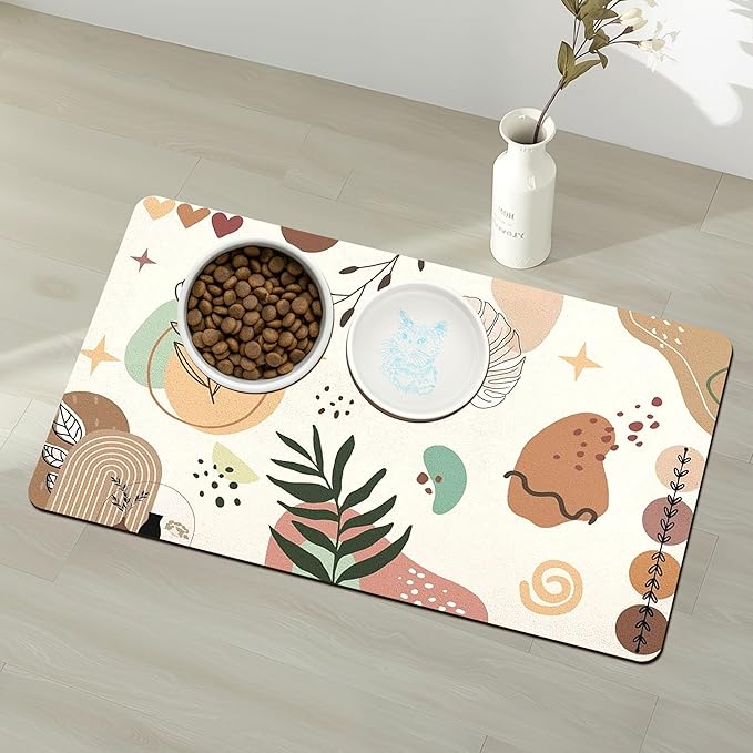 Pet Feeding Mat for Floors Waterproof Dog Mat for Food and Water Absorbent Quick Dry Non Slip mat for Cat Bowls