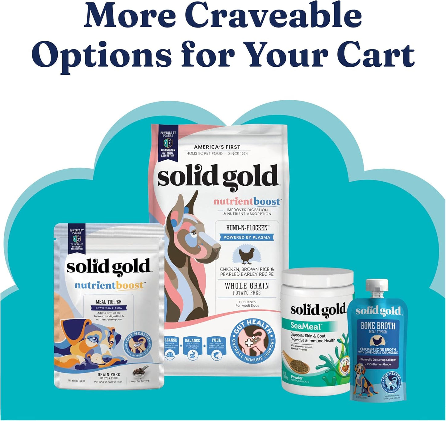 Solid Gold Canned Dog Food for Adult & Senior Dogs - Nutrientboost Hund-N-Flocken Made with Real Chicken and Healthy Whole Grains - High Calorie, High Protein Wet Dog Food - 6ct/12.5oz Cans